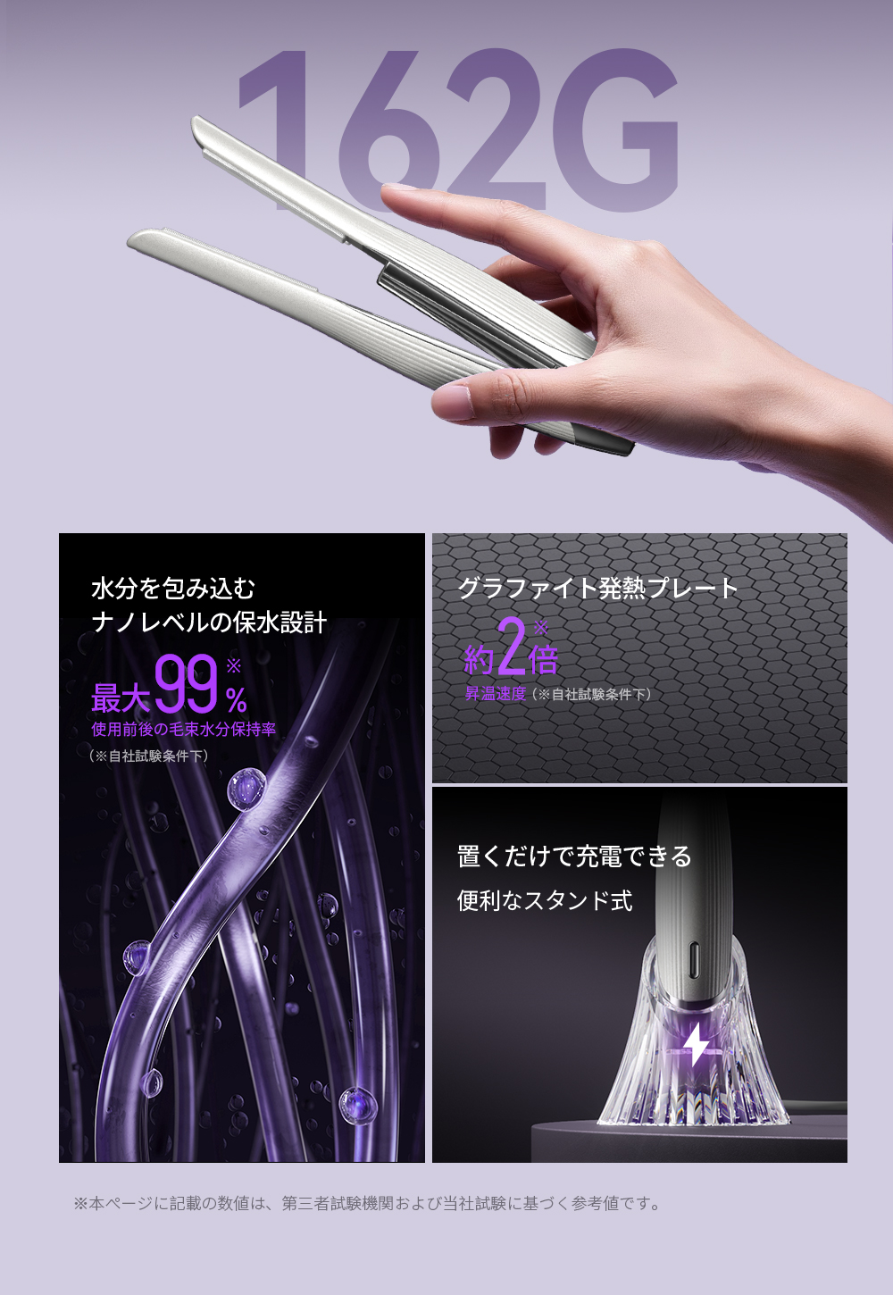 一度でなめらかに整う 髪への負担を抑えた設計